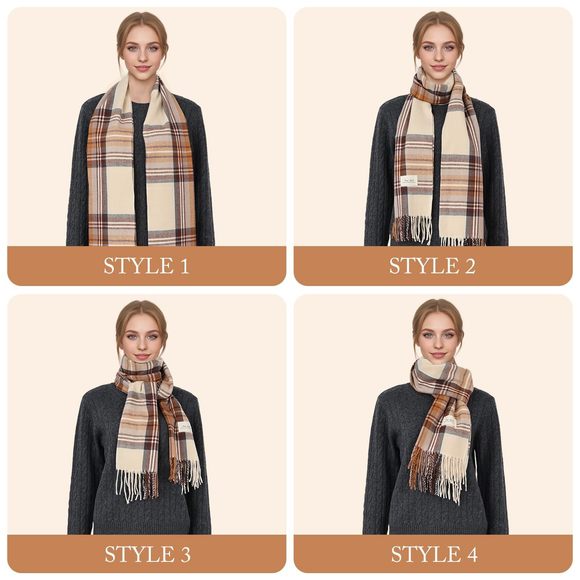 Winter Unisex Plaid Scarf, Scottish Tartan Plaid, Classic Winter Soft Cashmere🦛 - Picture 3 of 7